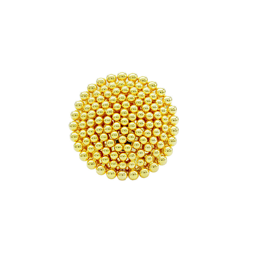 21K Yellow Gold Bahraini Beaded Big Circle Ring