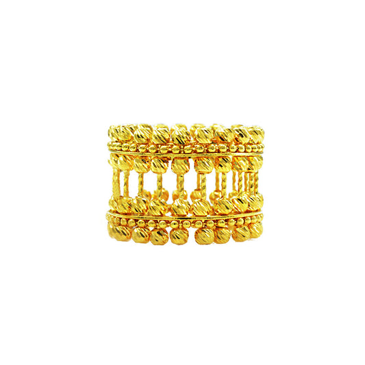 21K Yellow Gold Saudi Ladder Ring