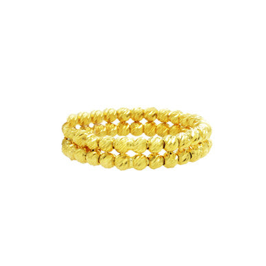 21K Yellow Gold Saudi Double Layer Balls Ring