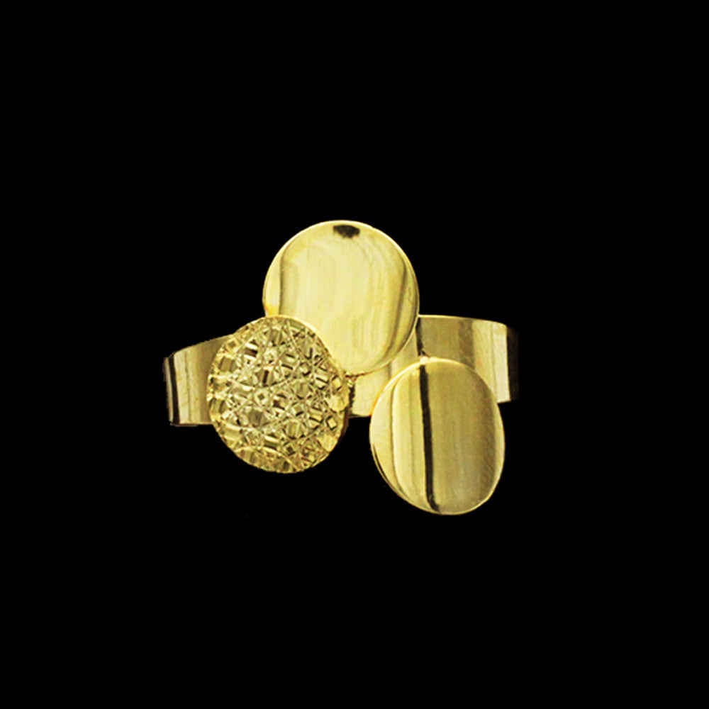 18K Yellow Gold Italian Disc Ring
