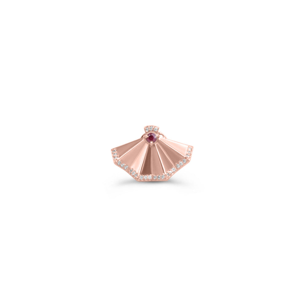 18K rose gold Italian fan stud earrings