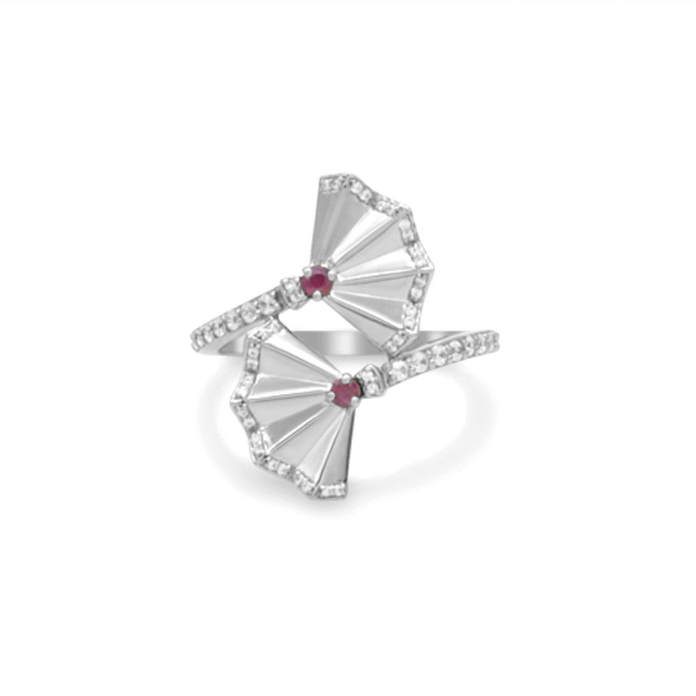 18K White gold Italian Fan ring