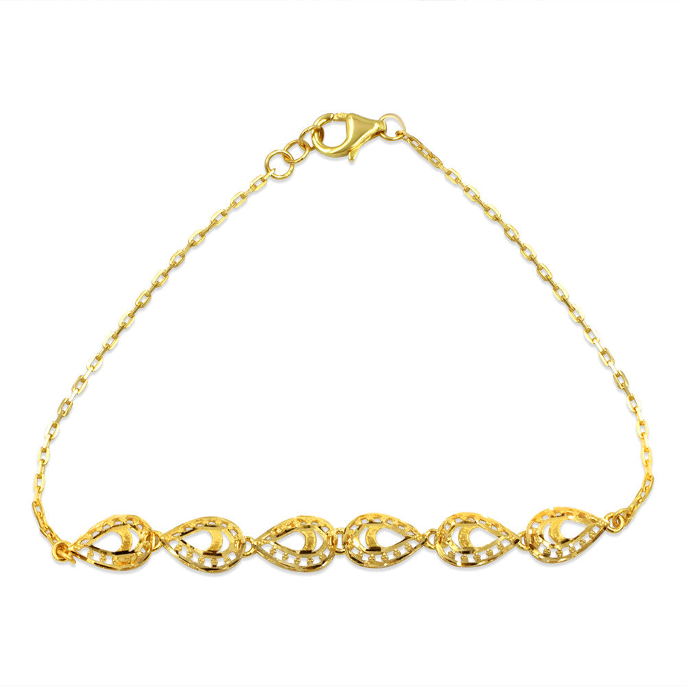 21K yellow gold Saudi chain bracelet with adjustable lobster clasp