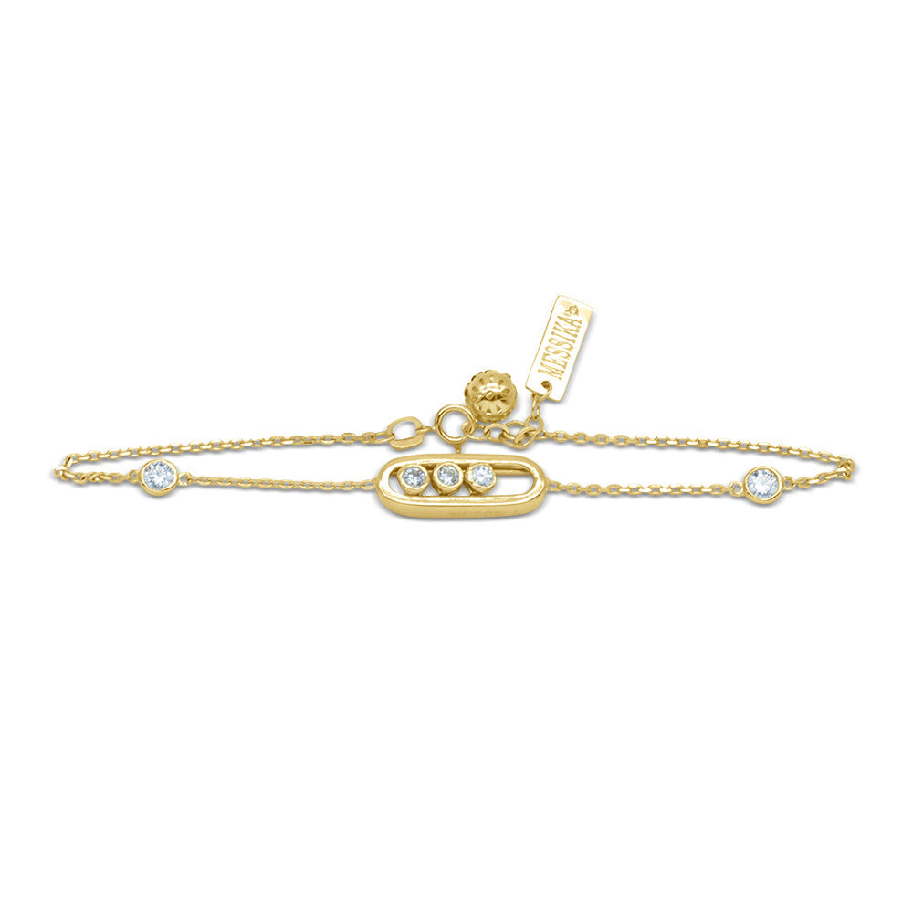 18K Yellow Gold Messika charm bracelet with spring ring clasp