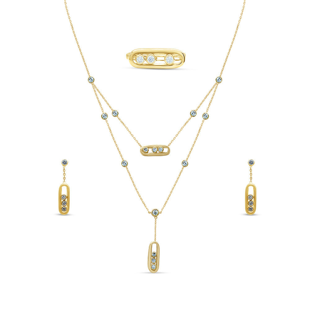 18K Yellow Gold Messika Charm Matinee Necklace Set