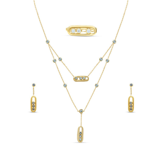 18K Yellow Gold Messika Charm Matinee Necklace Set