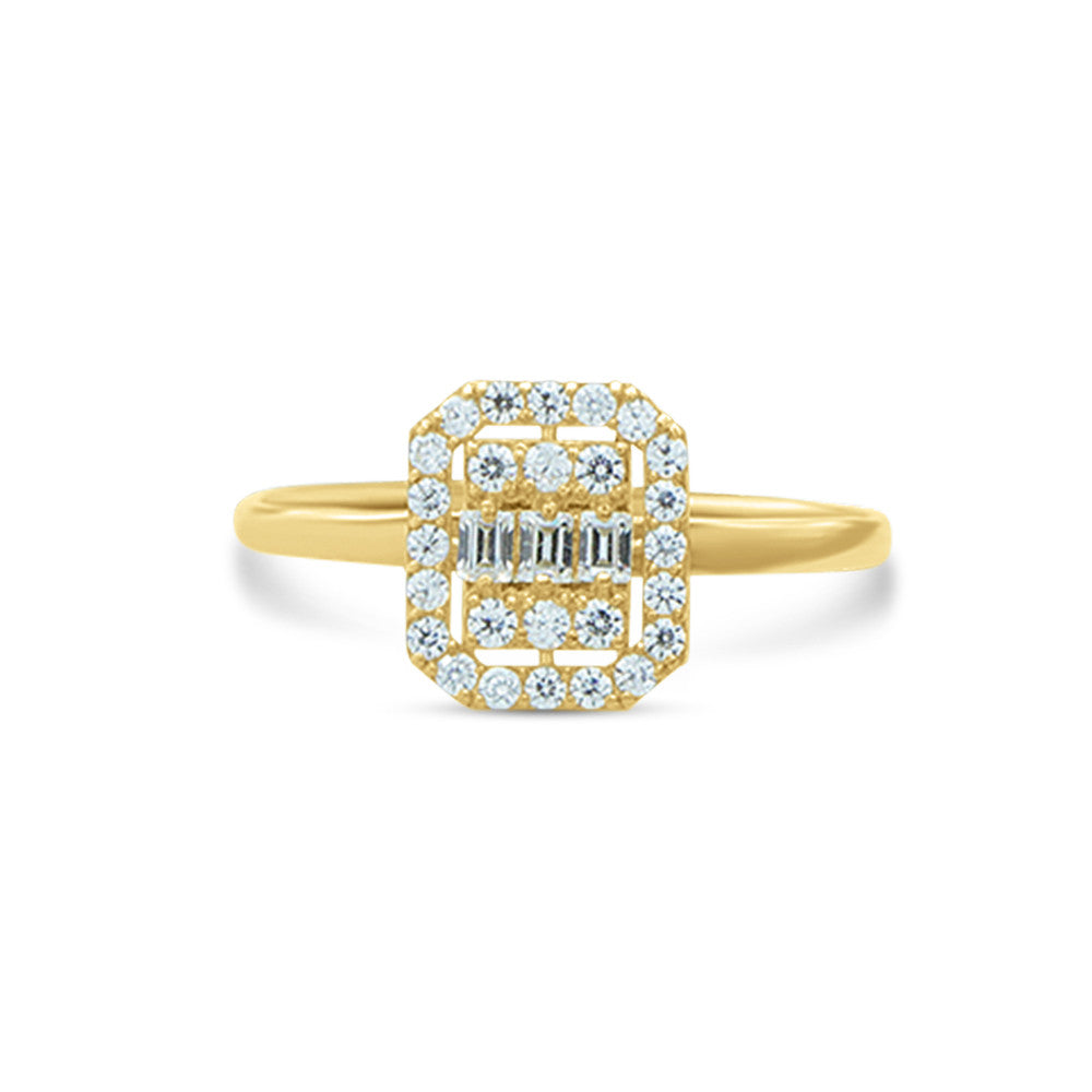 18K Yellow Gold Italian Radiant ring