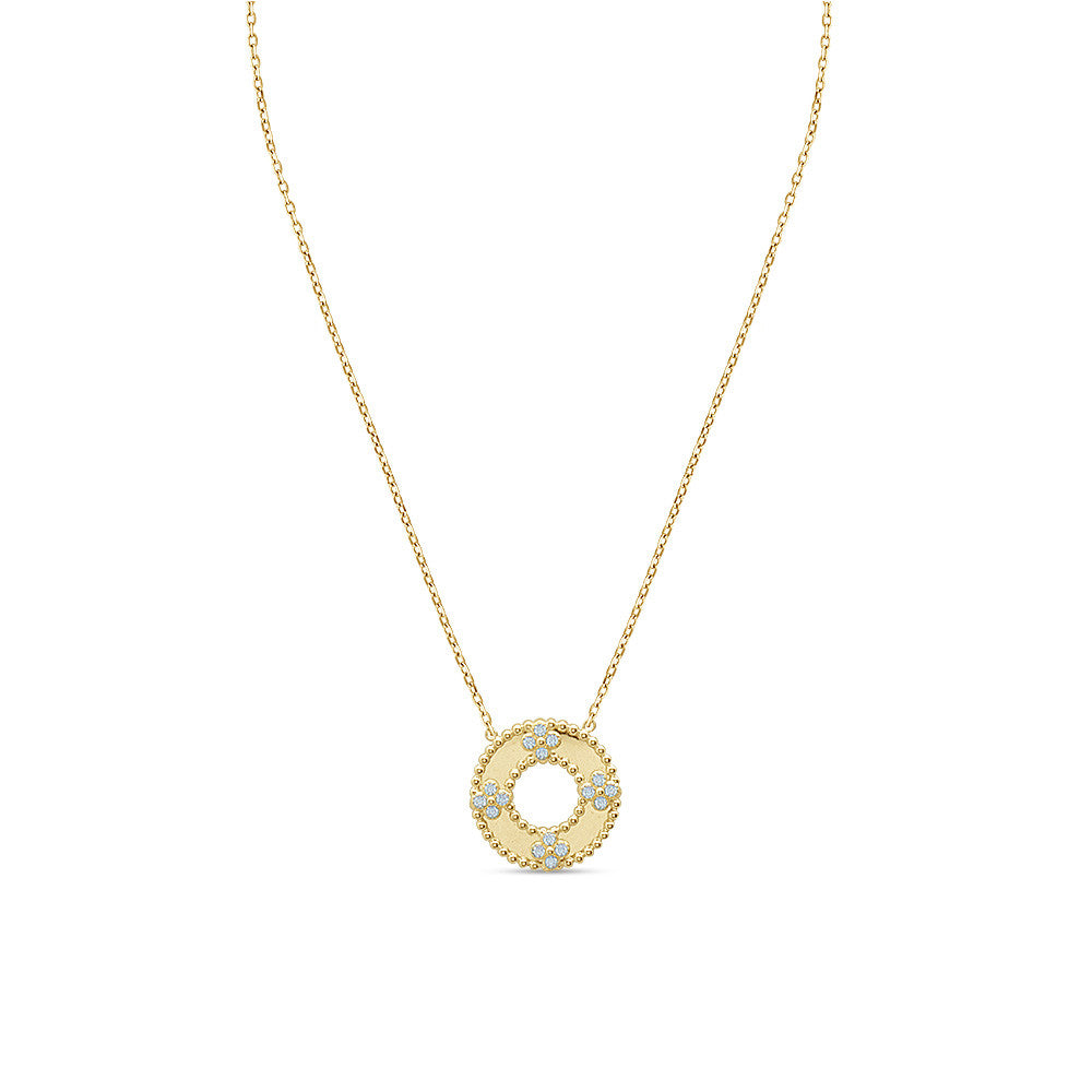 Matinee length 18K Yellow Gold Italian Donut Necklace