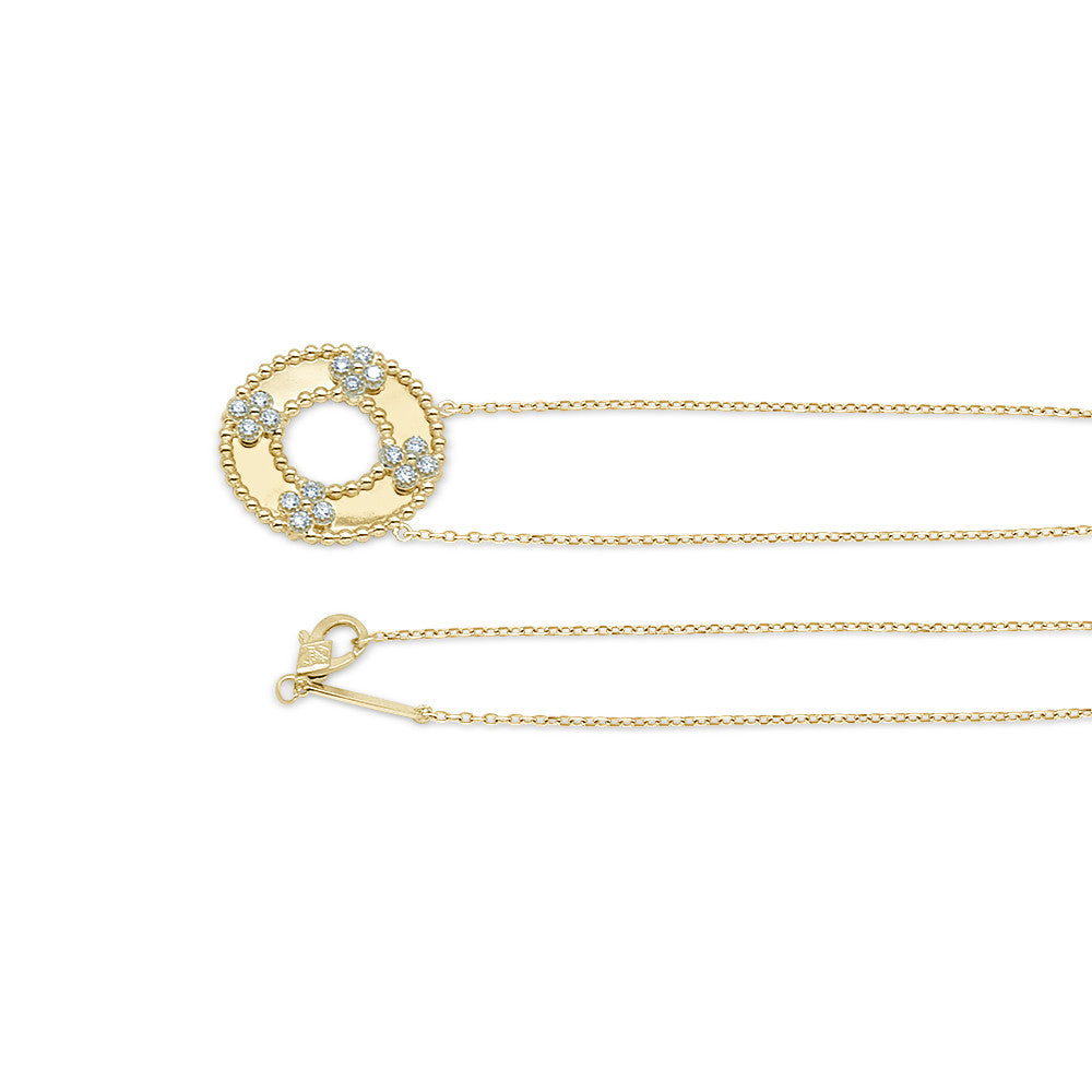 18K Yellow Gold Italian Donut Necklace with lobster clasp