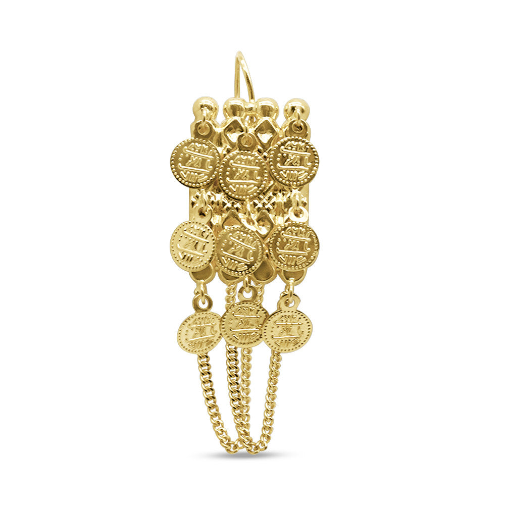 21K Yellow Gold Bahraini Pearl chandelier earrings