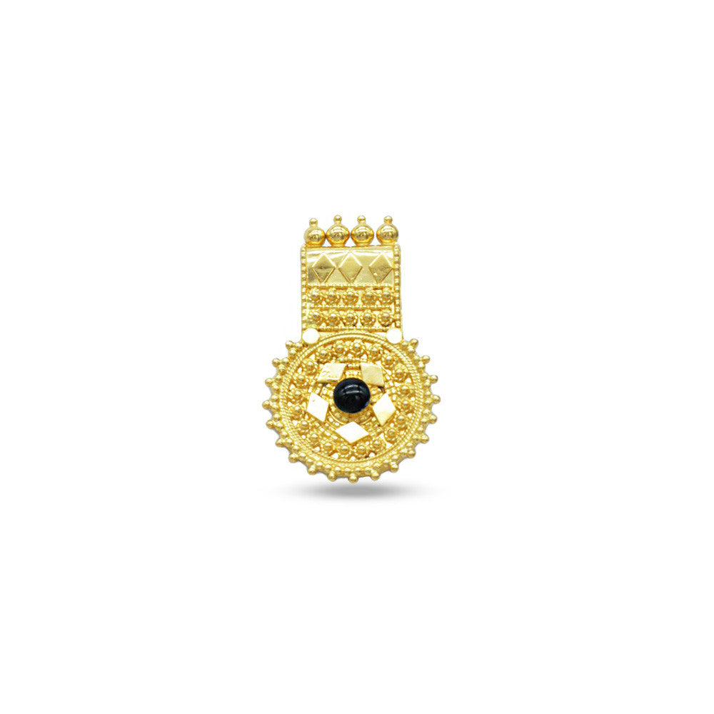 21K Yellow Gold Bahraini Black Bridal stud earrings