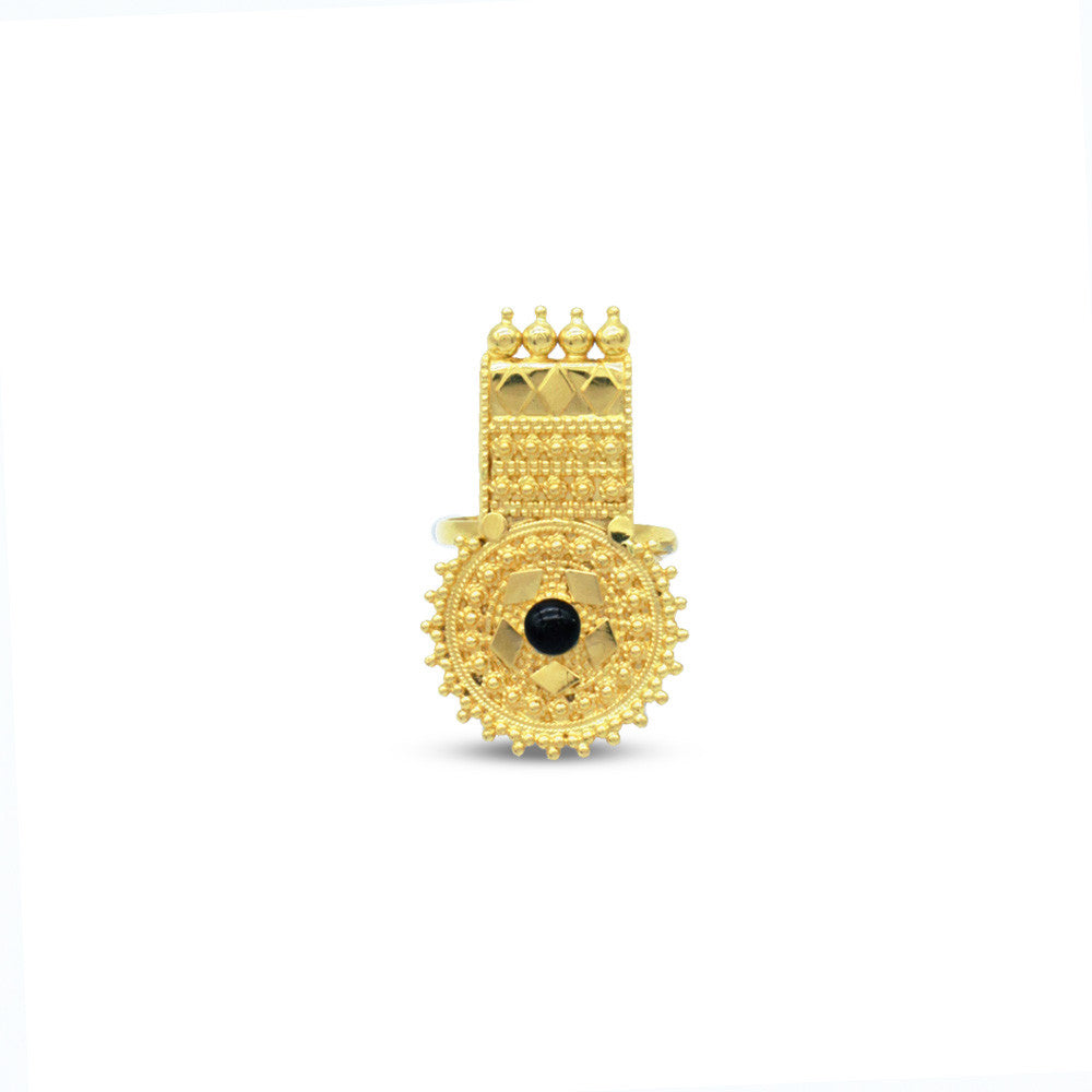 21K Yellow Gold Bahraini Black Bridal ring