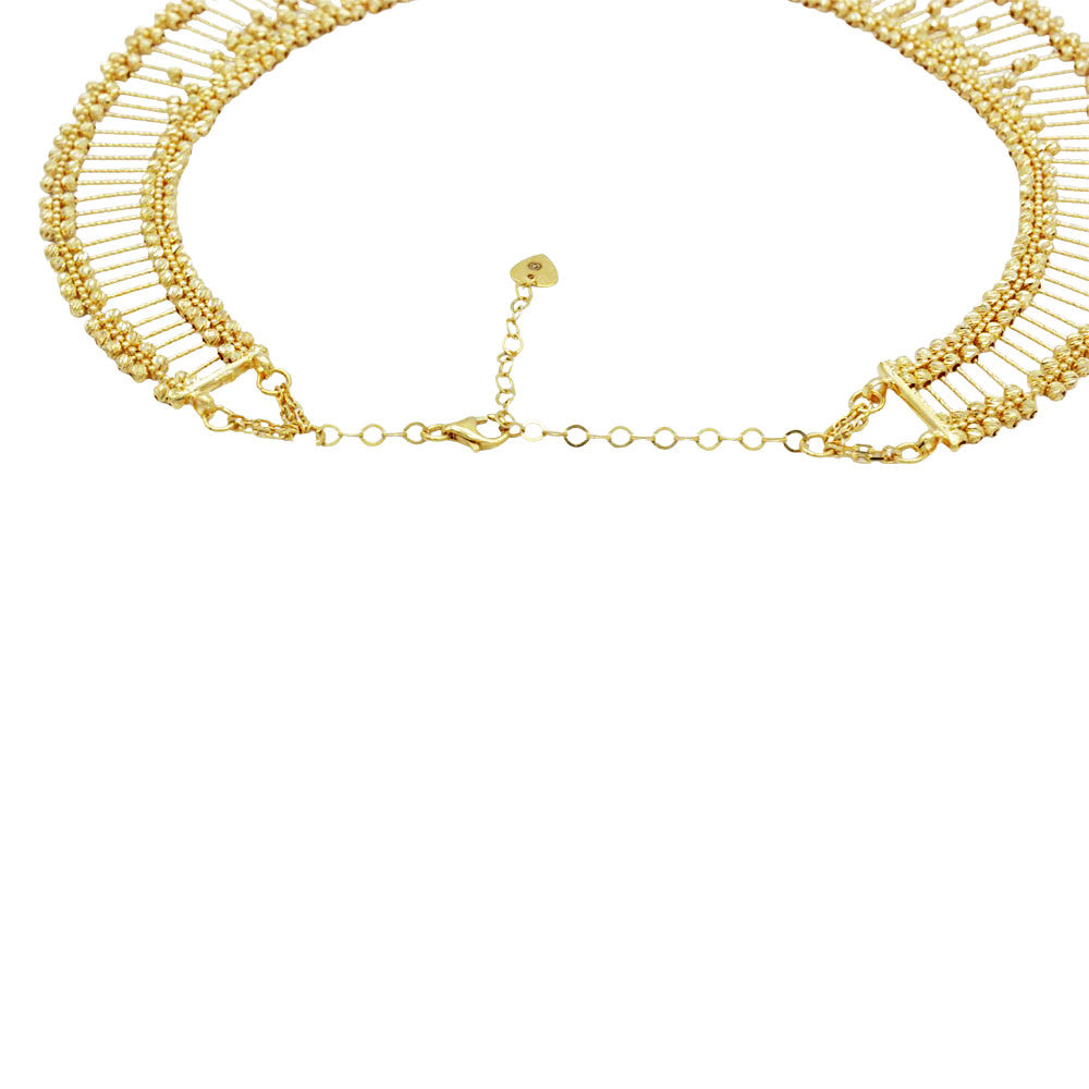 Adjustable lobster clasp on 21K Yellow Gold Saudi Bridal Bead Necklace