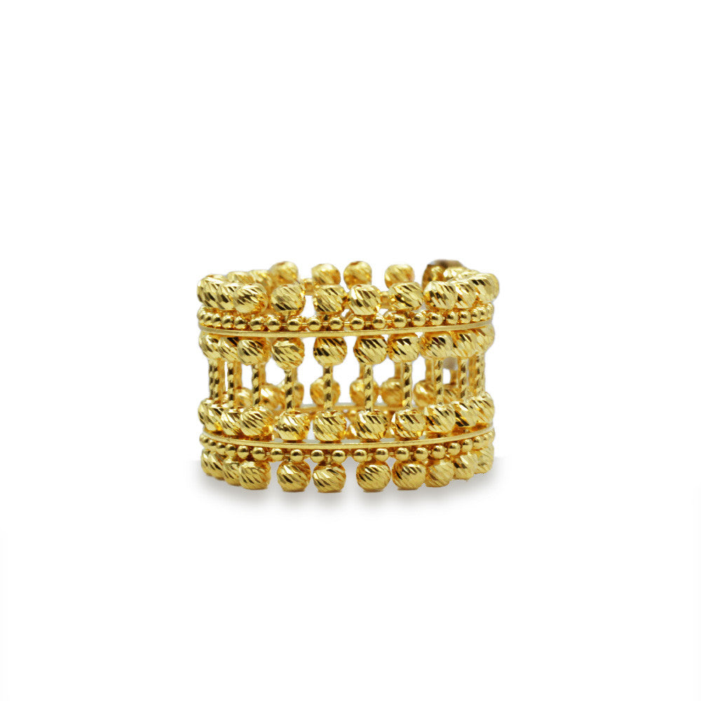 21K Yellow Gold Saudi Bridal Bead Ring