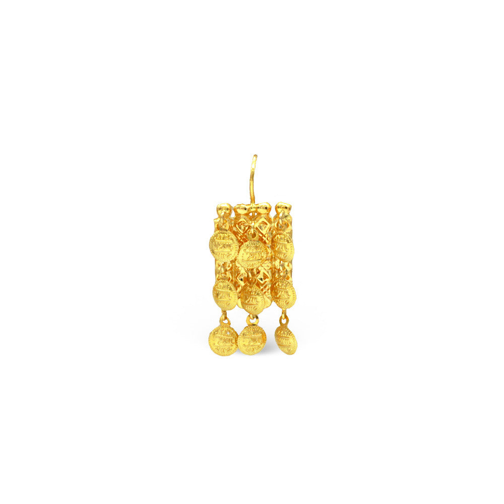 21K Yellow Gold Bahraini Mini Coins Bridal Earrings