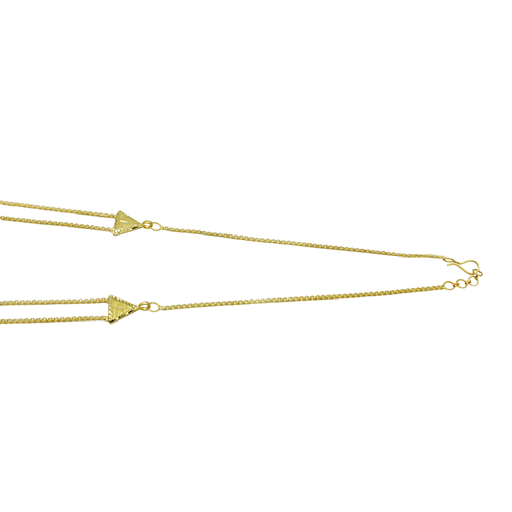 Rib eye hook on 21K Yellow Gold Bahraini Flower Waterfall Bridal Lariat Necklace