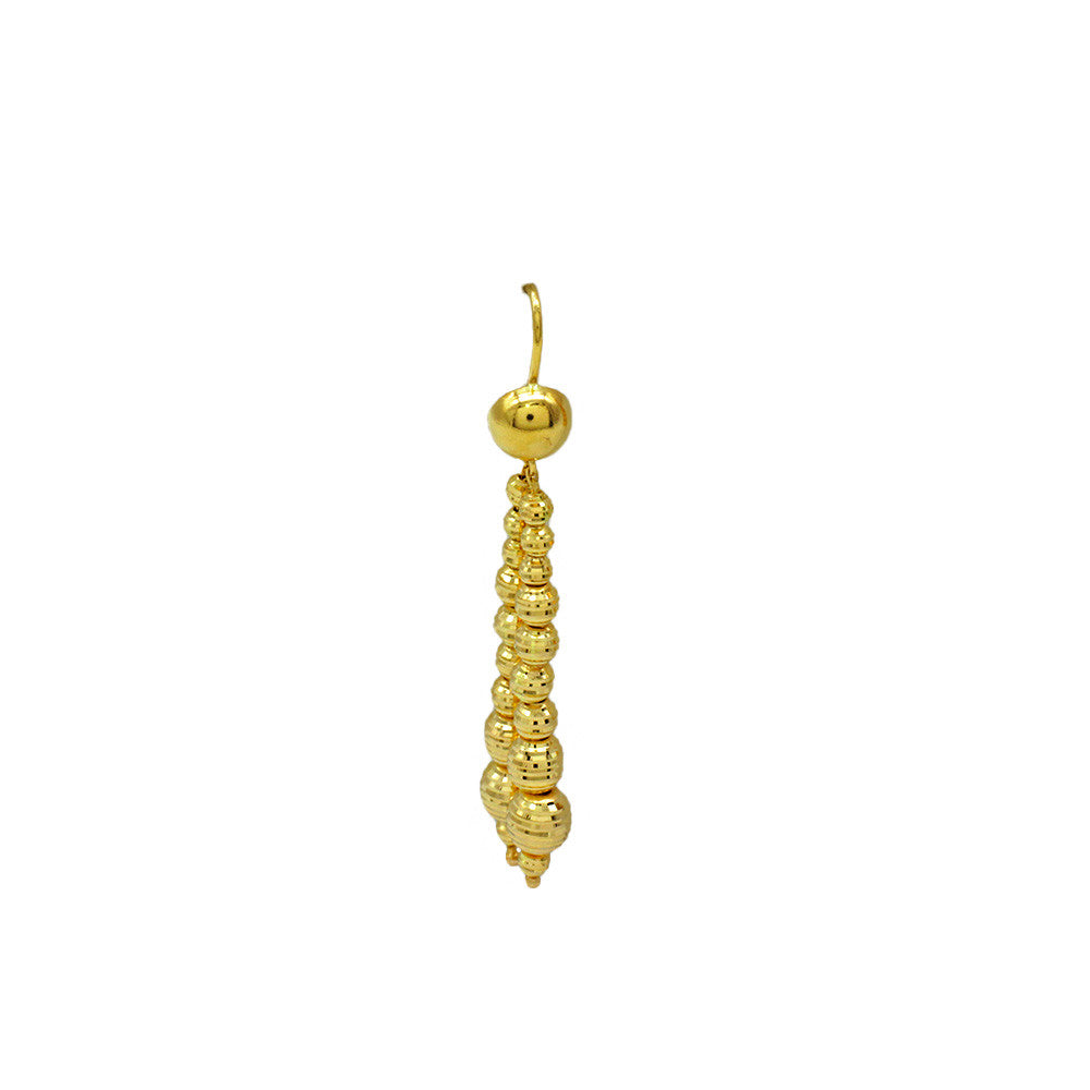 21K Yellow Gold Bahrain Dangling Disco Balls Chandelier Earrings