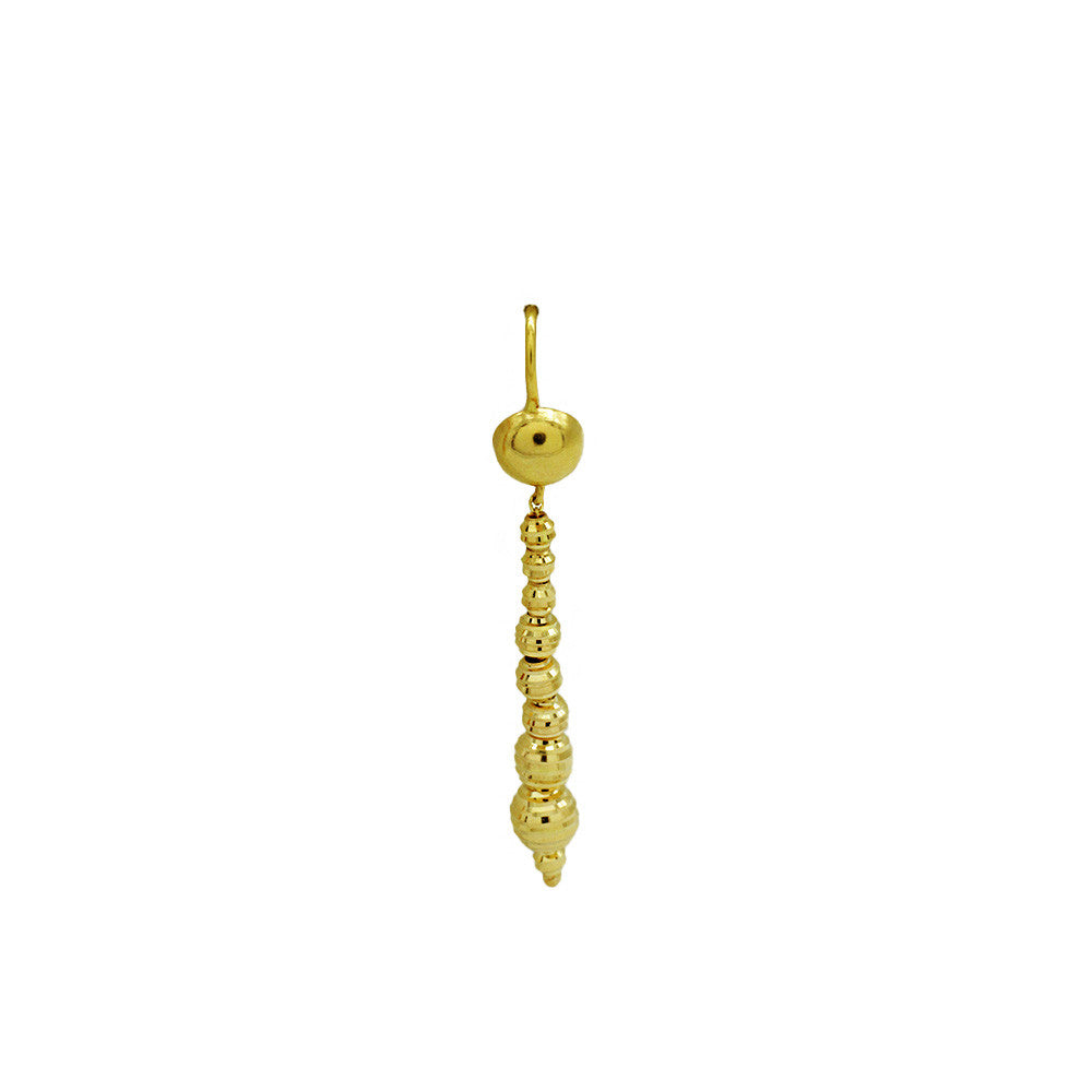 21K Yellow Gold Bahrain Dangling Disco Balls Drop Earrings