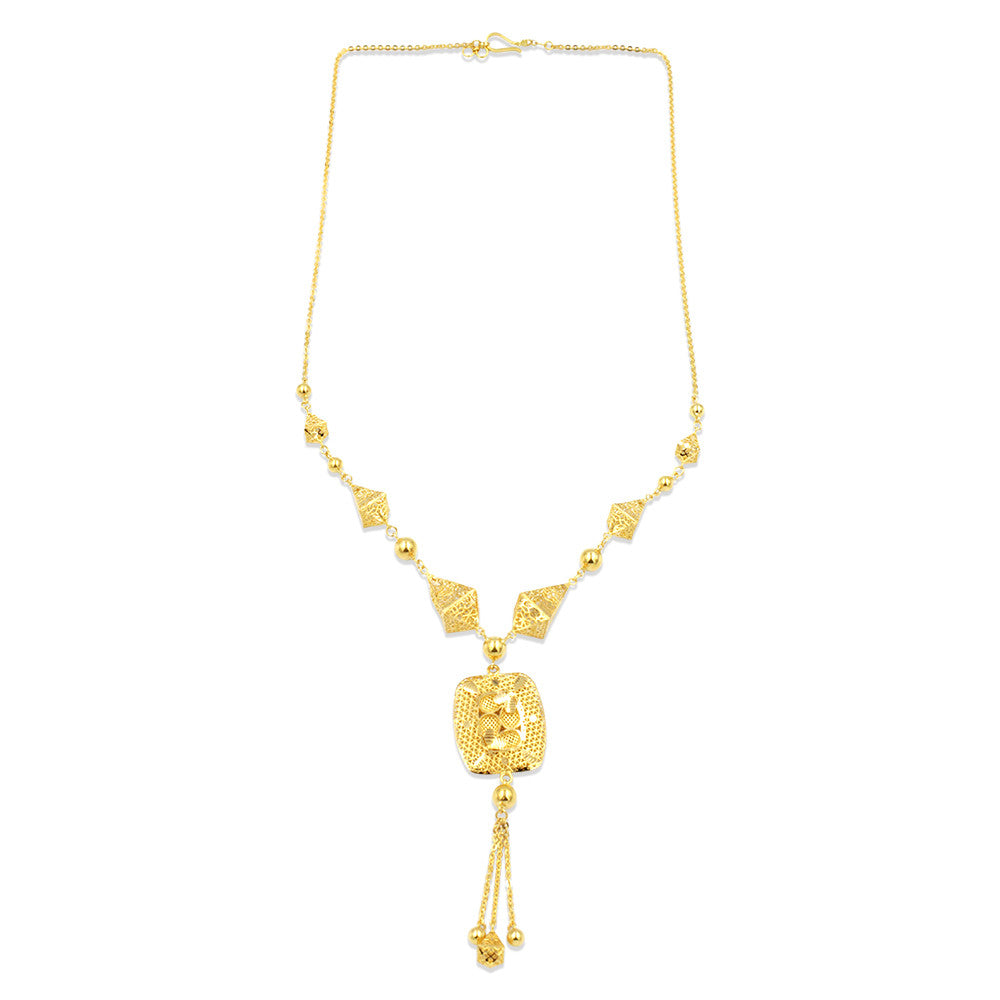 Opera length 21K yellow gold Bahraini necklace