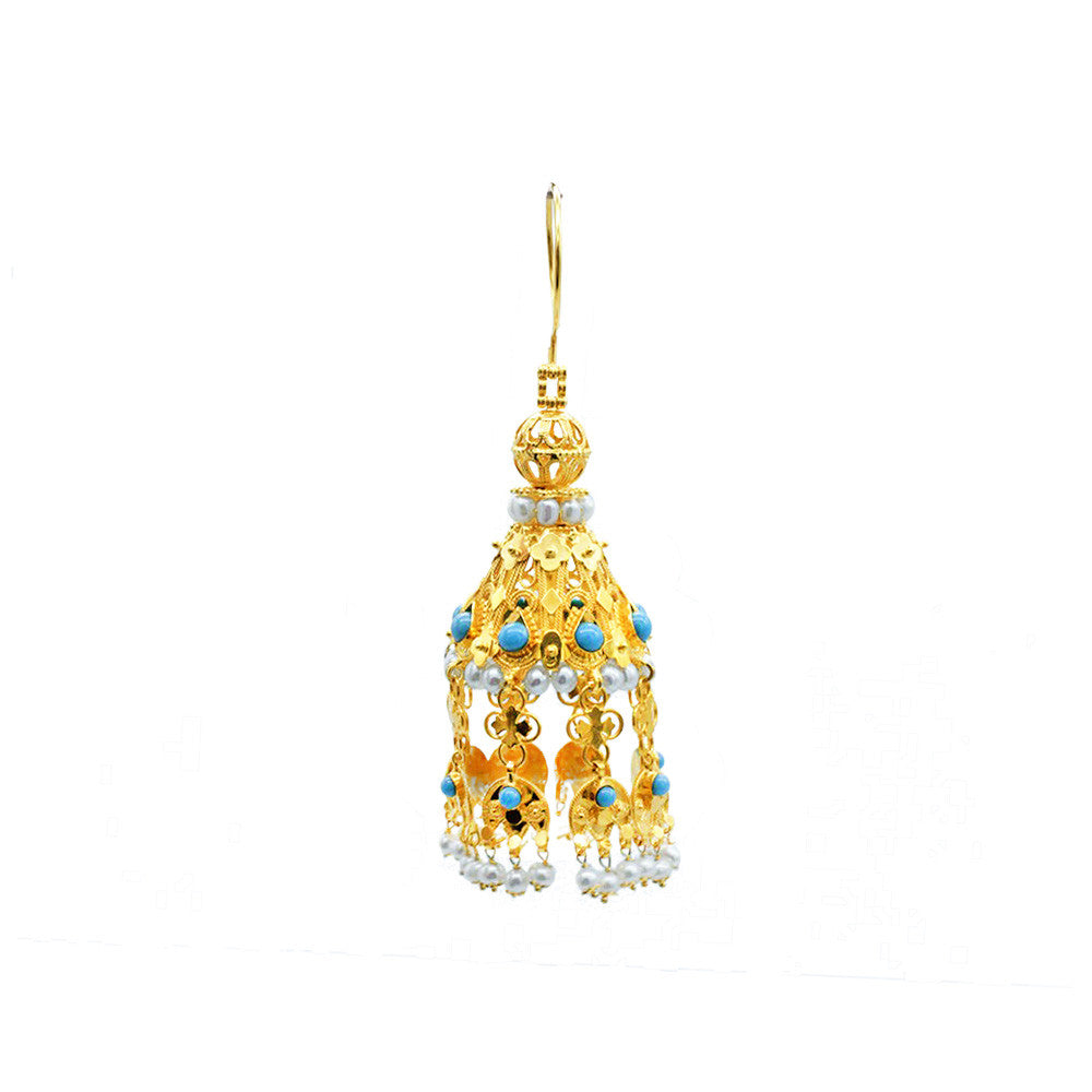 21K Yellow Gold Bahrain Chandelier Earrings