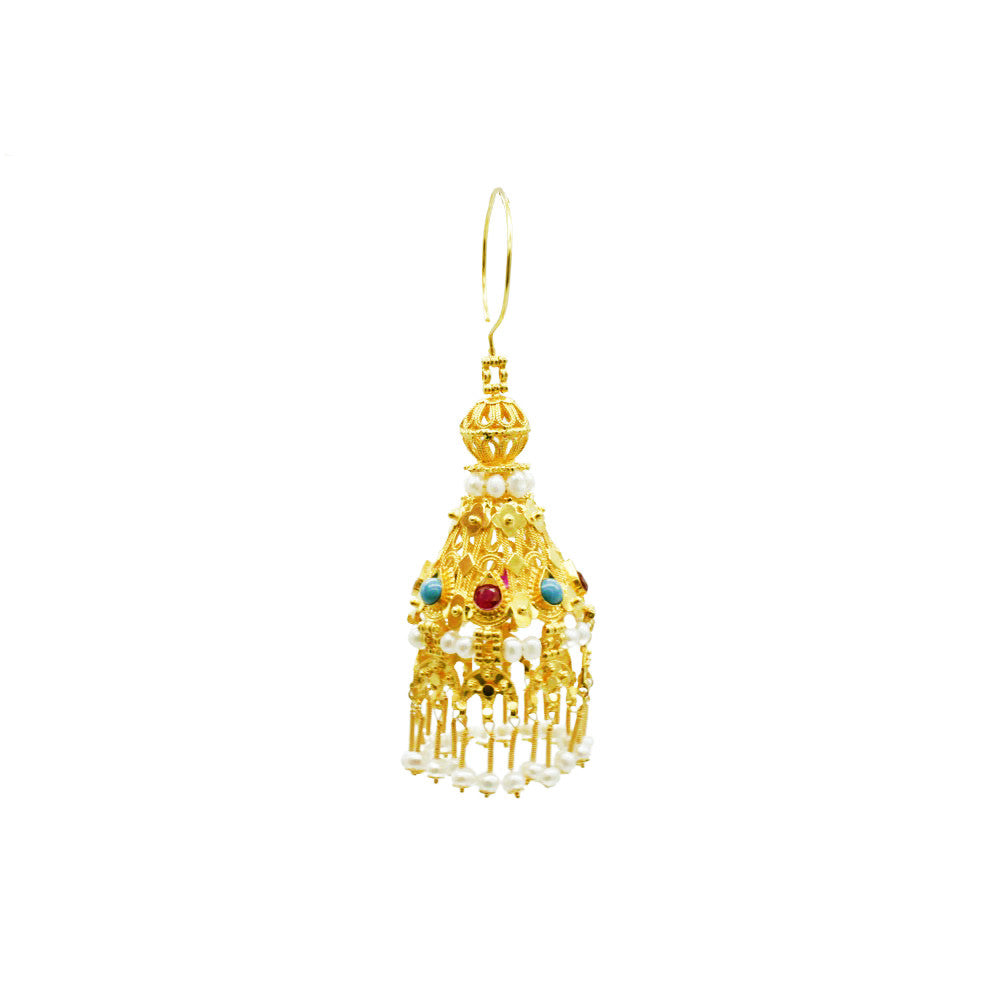 21K Yellow Gold Bahrain Chandelier Earrings