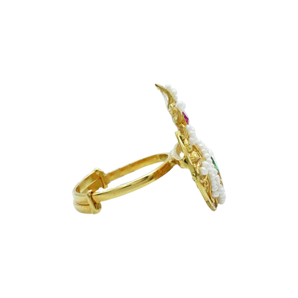 Shank of 21K Yellow Gold Bahrain Crescent Moon And Stars Adjustable Ring