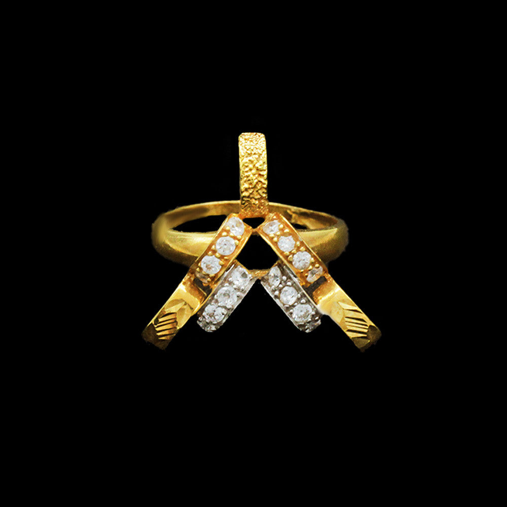 21K Yellow Gold Saudi Hit and Miss Ring