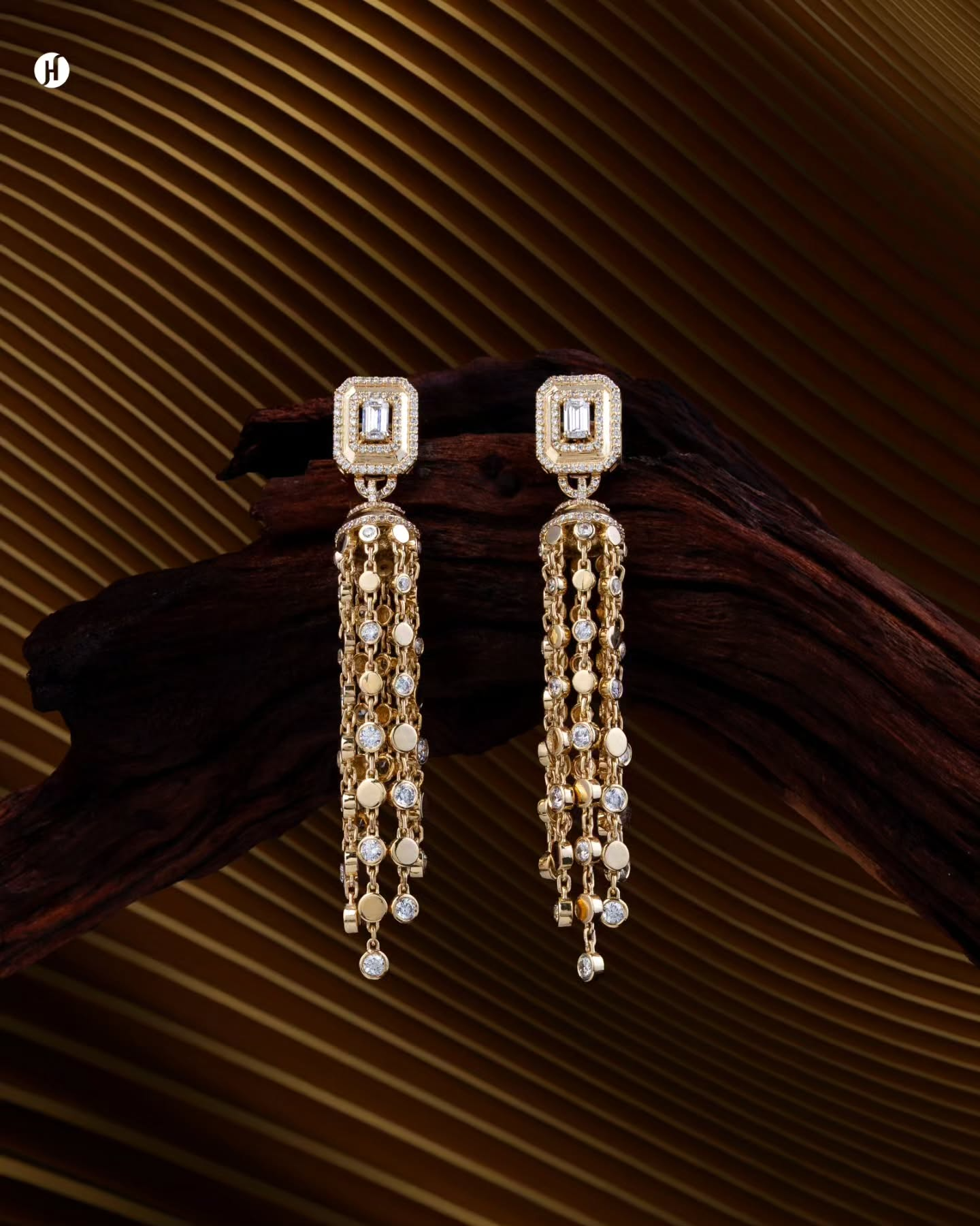 18Karat Italian Rose Gold Long Tassel Necklace Set